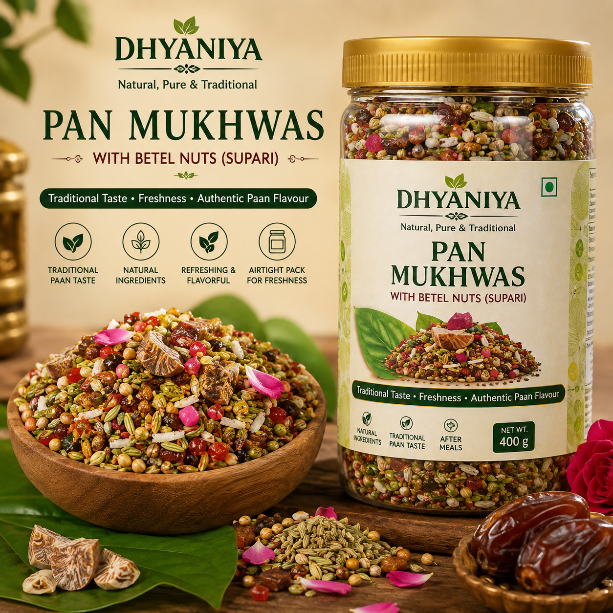 DHYANIYA Pan Mukhwas With Betel Nuts (Supari) - Image 3