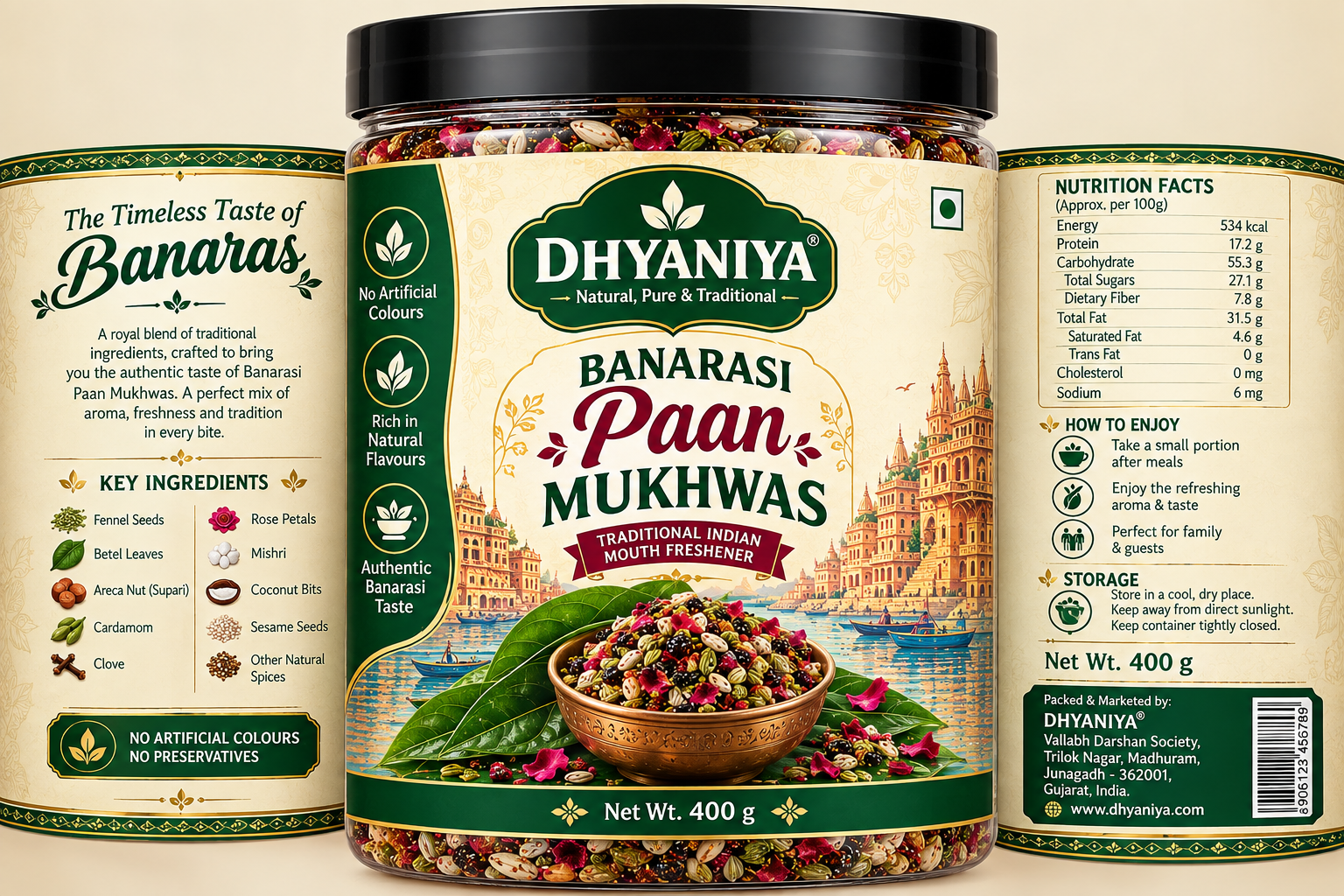 DHYANIYA Banarasi Mukhwas 400g | Traditional Mouth Freshener - Image 3